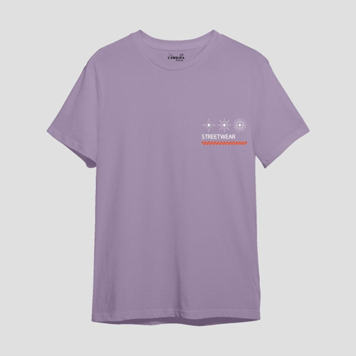 Streetwear 2 Baskılı Mor Oversize T-shirt