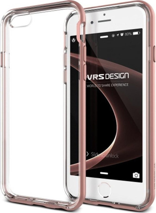 iPhone 6 Plus/6S Plus ile Uyumlu New Crystal Bumper Kılıf Rose Gold