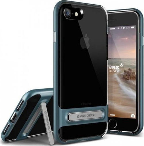 VRS Design iPhone 8/7 ile Uyumlu Crystal Bumper Kılıf Steel Blue