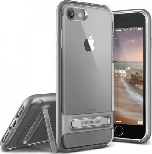 VRS Design iPhone 8/7 ile Uyumlu Crystal Bumper Kılıf Steel Silver