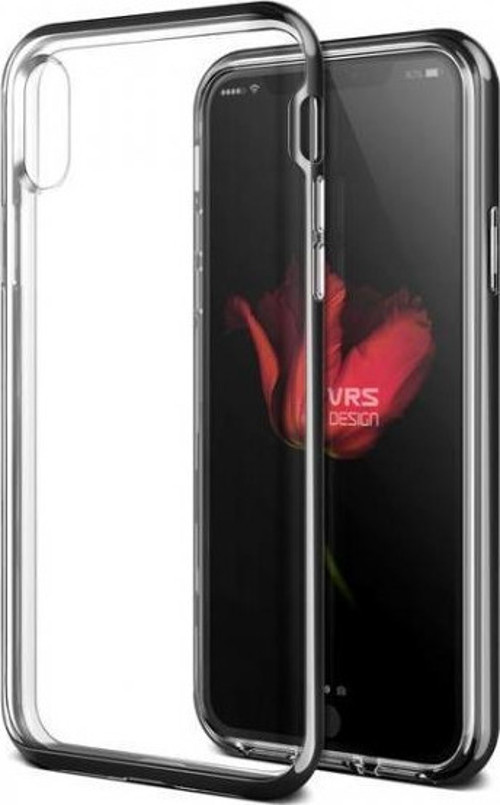VRS Design iPhone X ile Uyumlu Crystal Bumper Kılıf Metallic Black