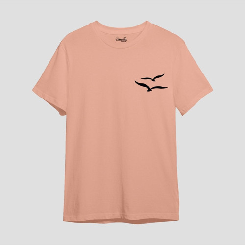 Take Me To The Sea Baskılı Somon Oversize T-shirt