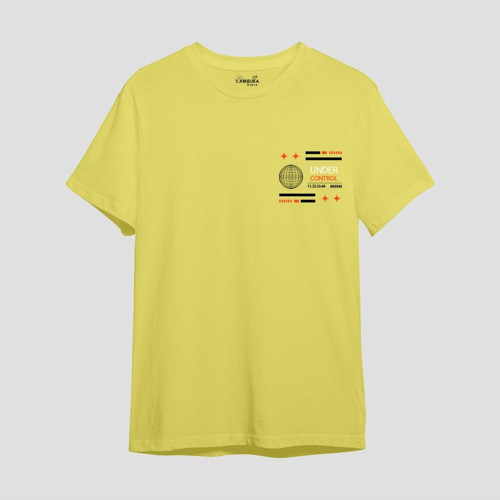 Under Control Baskılı Sarı Oversize T-shirt