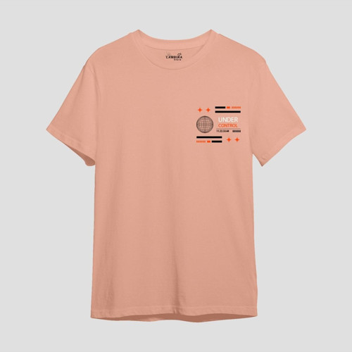 Under Control Baskılı Somon Oversize T-shirt