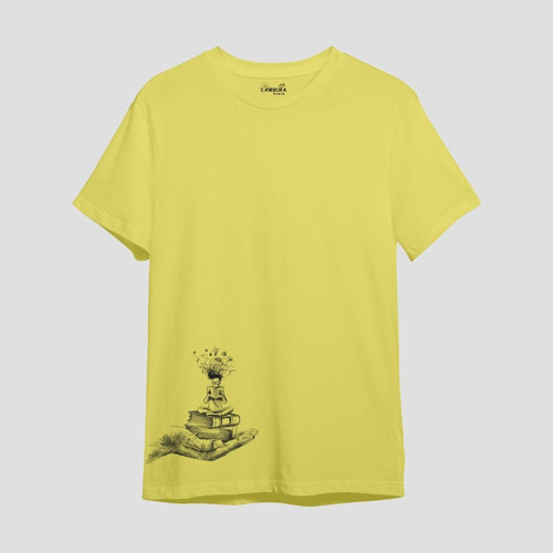 Think 1 Baskılı Sarı Oversize T-shirt
