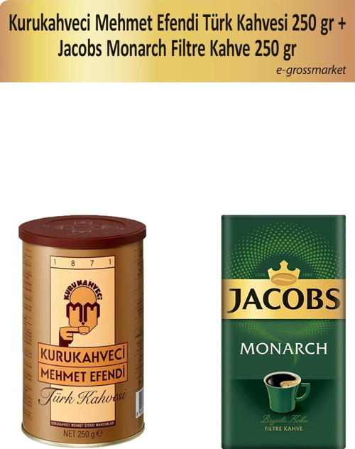 250 gr Türk Kahvesi + Jacobs Monarch Filtre Kahve 250 gr
