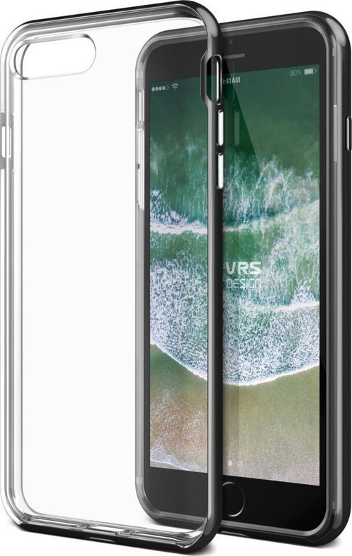 VRS iPhone 8 Plus/7 Plus ile Uyumlu New Crystal Bumper Kılıf Metallic Black