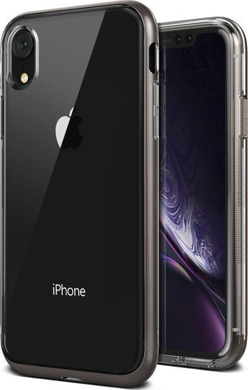 VRS iPhone XR ile Uyumlu Crystal Bumper Kılıf Metallic Black