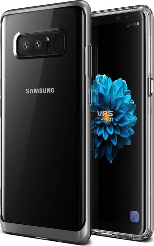 VRS Galaxy Note 8 ile Uyumlu Crystal Bumper Kılıf Light Silver