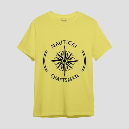 Nautical Craftsman Baskılı Sarı Oversize T-shirt