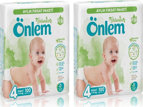 Botanika 4 Numara Maxi Bebek Bezi Fırsat Paketi 100 Adet (7-14 kg)x 2 Paket