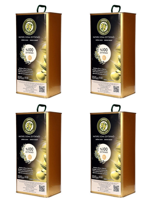 Soğuk Sıkım Natürel Sızma Zeytinyağı 5 lt 4'lü