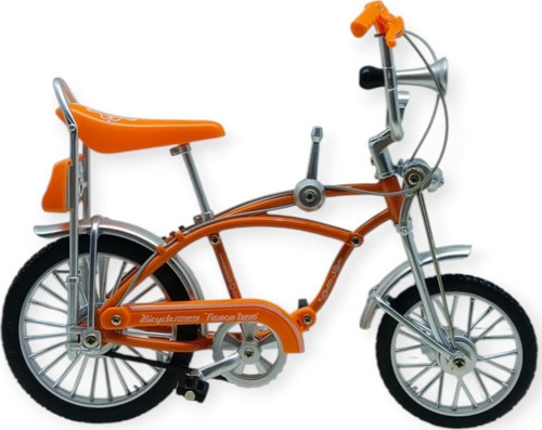 Model Araçlar -1:10 Metal Retro Pinokyo Bisiklet - Die -Cast 17 cm - Turuncu