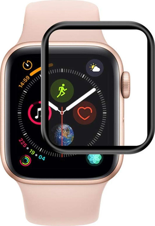 Apple Watch Series 6 40mm Tam Kaplayan Temperli Cam Full Ekran koruyucu Siyah