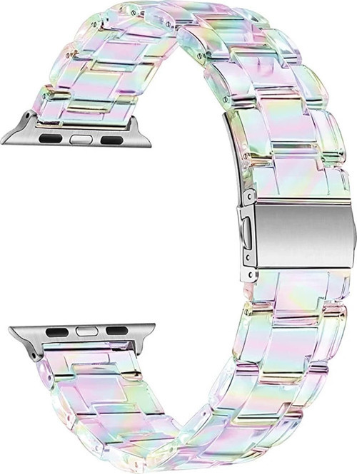 Apple Watch Ultra 2 Kordon Stainless Transparent Clear Çok Renkli