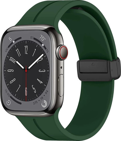 Apple Watch SE 44mm Kordon Ribbon Line Koyu Yeşil