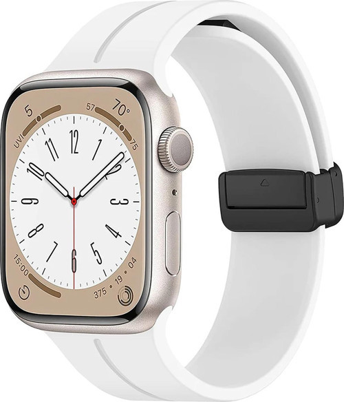 Apple Watch SE 44mm Kordon Ribbon Line Beyaz