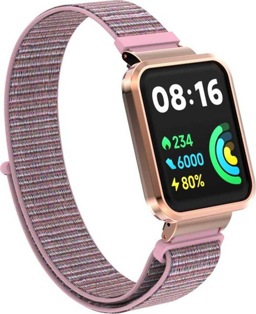 Xiaomi Redmi Watch 2 Lite Hasırlı Kordon Woven Sport Loop Rose Gold