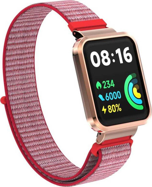 Xiaomi Redmi Watch 2 Lite Hasırlı Kordon Woven Sport Loop Pembe