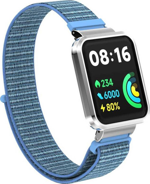 Xiaomi Redmi Watch 2 Lite Hasırlı Kordon Woven Sport Loop Mavi