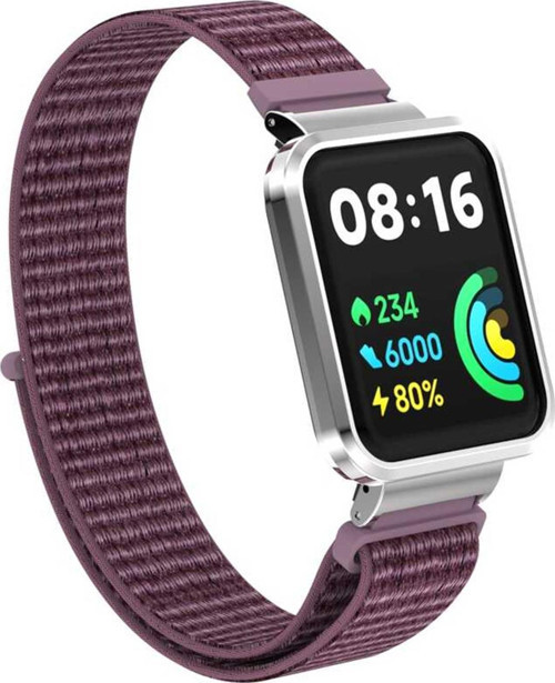 Xiaomi Redmi Watch 2 Lite Hasırlı Kordon Woven Sport Loop Mor