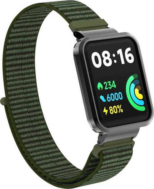 Xiaomi Redmi Watch 2 Lite Hasırlı Kordon Woven Sport Loop Koyu Yeşil