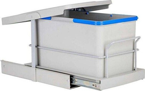 P9158 Teleskopik Raylı Kısa Çöp Kovası 16 Litre Gri