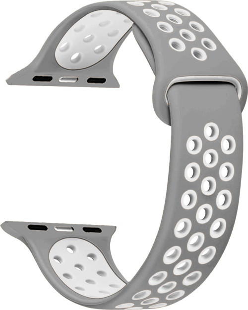 Apple Watch Series 8 45mm Rainbow Sport Band Kordon Gri Beyaz