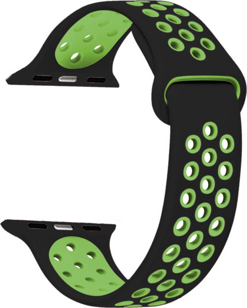 Apple Watch SE 2022 40mm Rainbow Sport Band Kordon Siyah Yeşil