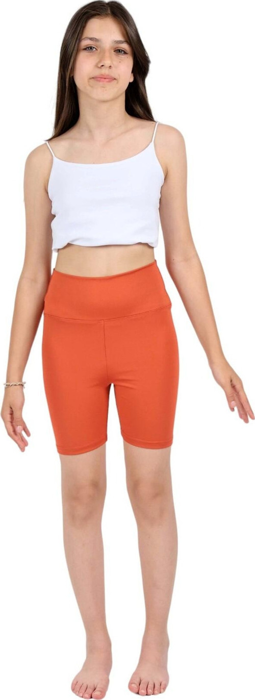 Kız Çocuk Yüksek Bel, Biker, Casual, Koşu, Yürüyüş, Spor, Atletik, Egzersiz, Fittness, Kısa Tayt