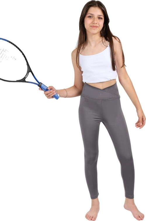 Kız Çocuk Yüksek Bel Kruvaze Kemer, Koşu, Yürüyüş, Casual, Spor, Atletik, Egzersiz, Fittness Tayt
