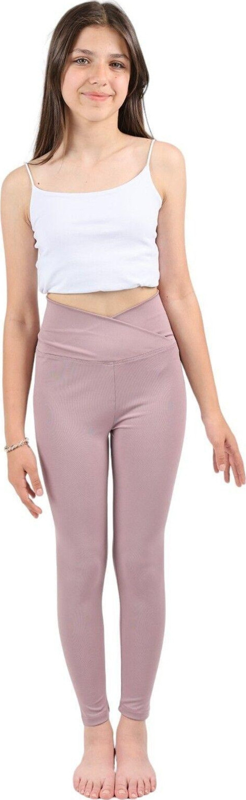 Kız Çocuk Yüksek Bel Kruvaze Kemer, Koşu, Yürüyüş, Casual, Spor, Atletik, Egzersiz, Fittness Tayt