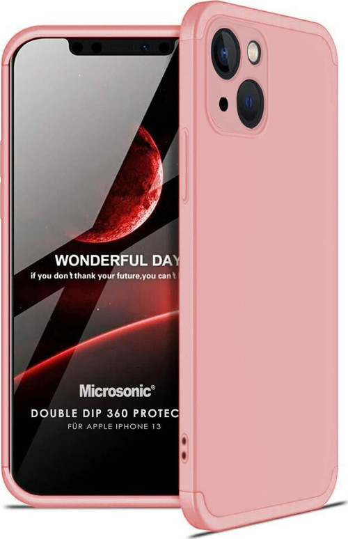 Apple iPhone 13 Kılıf Double Dip 360 Protective Rose Gold