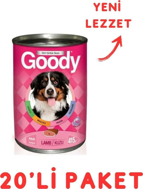 Kuzulu Yetişkin Köpek Konservesi 400 Gr - 20'Li Paket