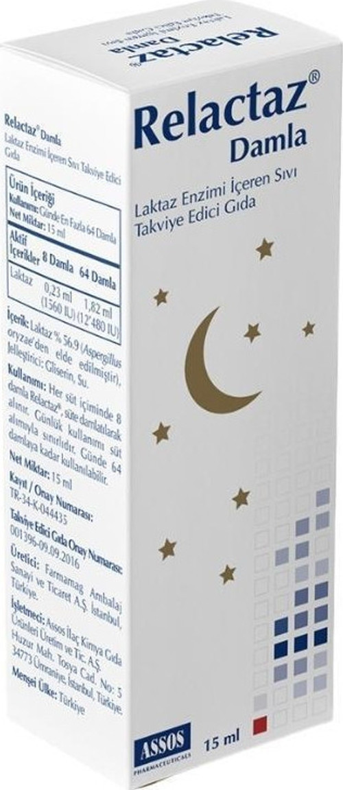 Relactaz Laktaz Enzimi İçeren Damla Takviye Edici Gıda 15 ml