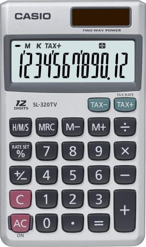 Sl-320Tv-W-Dp 12 Hane Cep Tipi Hesap Makinesi