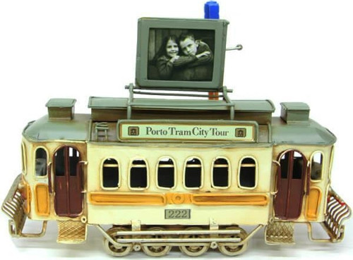 Dekoratif Metal Tramvay Çerçeveli Biblo