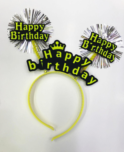 Parti AKsesuar Happy Birthday Neon Renk Doğum Günü Tacı 12 Adet
