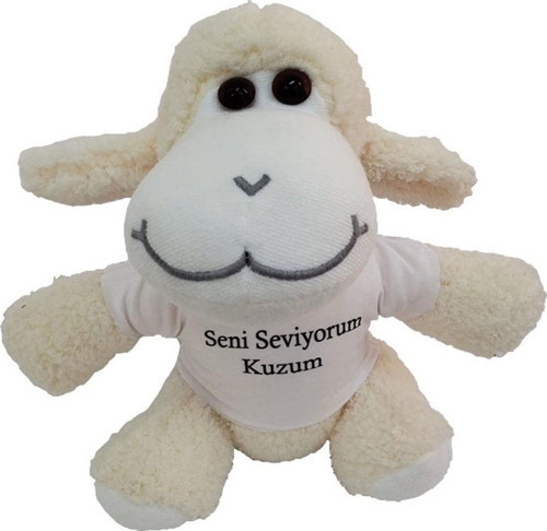 Seni Seviyorum Kuzum Tişörtlü Peluş Kuzu