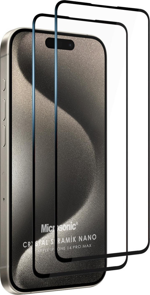 Apple iPhone 14 Pro Max Crystal Seramik Nano Ekran Koruyucu Siyah (2 Adet)