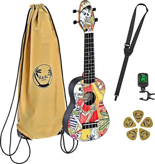 K2-EM Keiki Sopranino Ukulele Set (El Muerto)