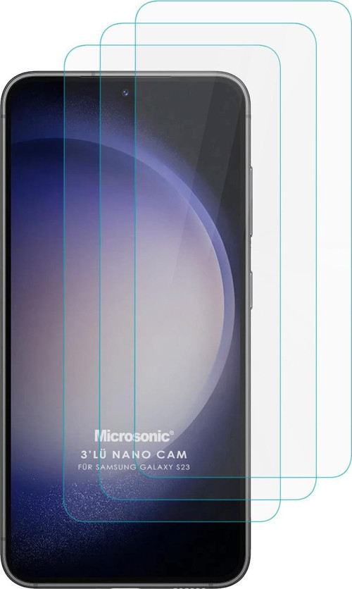Samsung Galaxy S23 Screen Protector Nano Glass Cam Ekran Koruyucu (3`lü Paket)