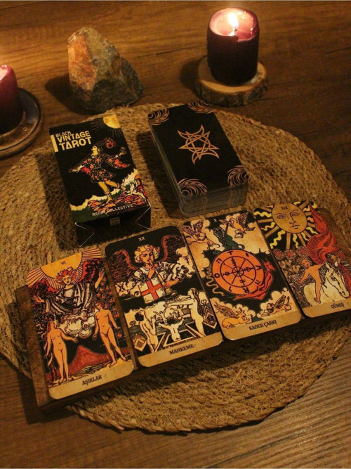 Vintage Tarot Destesi 78 Kart - Arındırma Kesesi