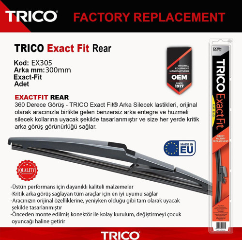 EXACTFIT Arka Tek Silecek 300mm EX305