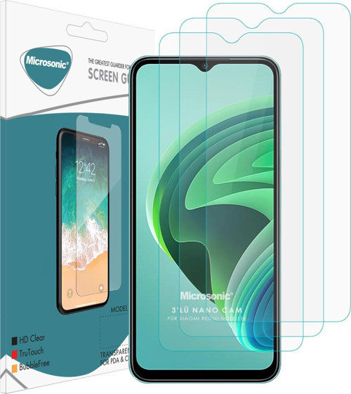 Xiaomi Redmi 10 5G Screen Protector Nano Glass Cam Ekran Koruyucu (3`lü Paket)