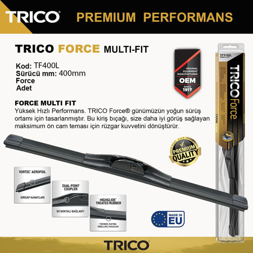 FORCE MULTIFIT Tek Silecek 400mm TF400L
