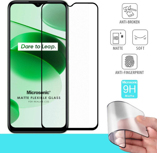 Realme C35 Seramik Matte Flexible Ekran Koruyucu Siyah