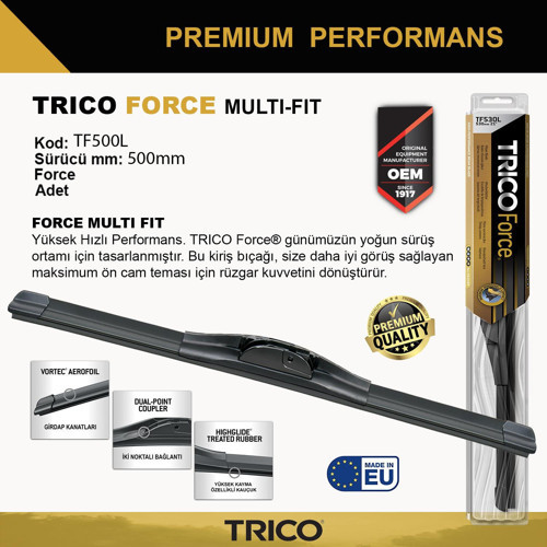 FORCE MULTIFIT Tek Silecek 500mm TF500L