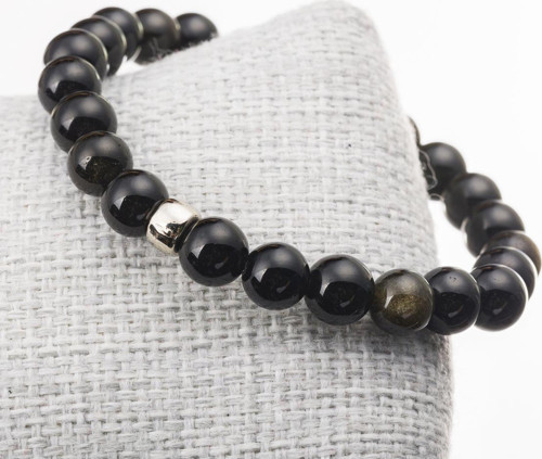 Golden Obsidyen Taşı Bileklik-8 Mm
