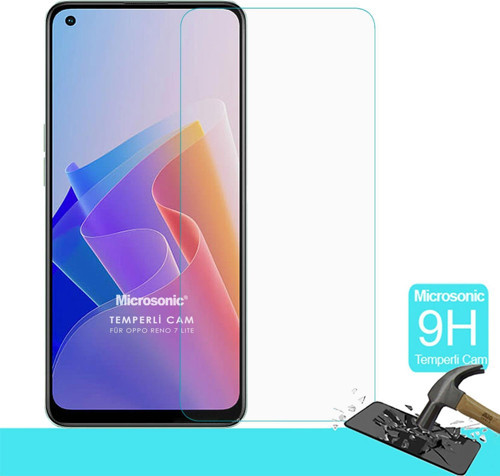 Oppo Reno 7 Lite Tempered Glass Cam Ekran Koruyucu